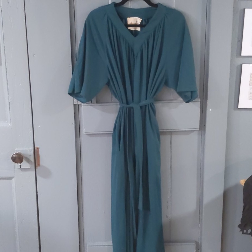 Vintage 70s belted dashiki teal